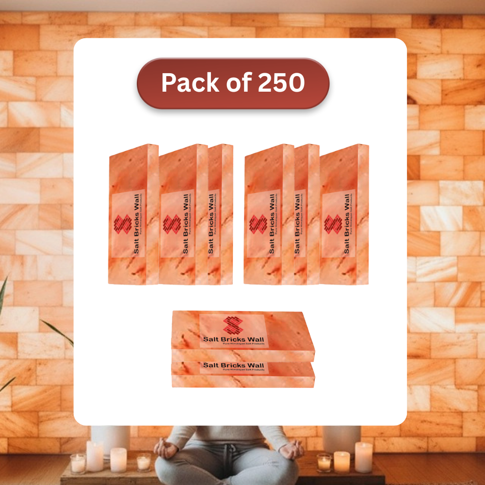 Himalayan Pink Salt Tiles 8x4x1 – 250 Pack for Spa & Salt Wall